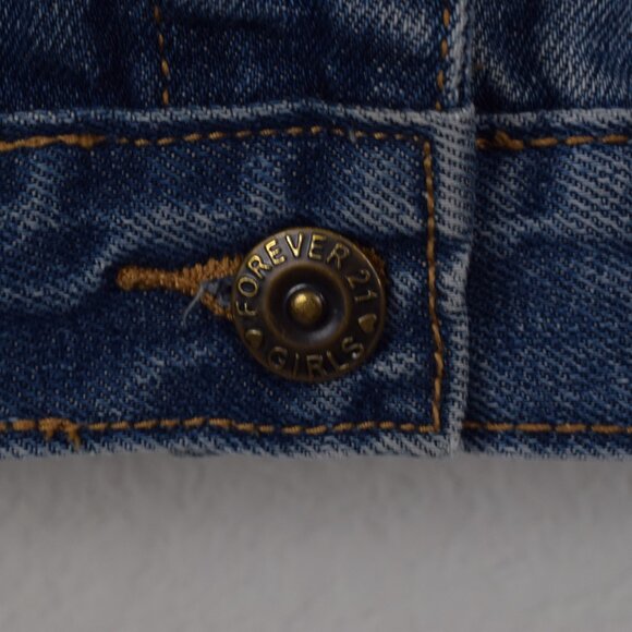 Forever 21 Hooded Denim Vest Girls Size 9/10 (ALTERED) - Picture 5 of 6